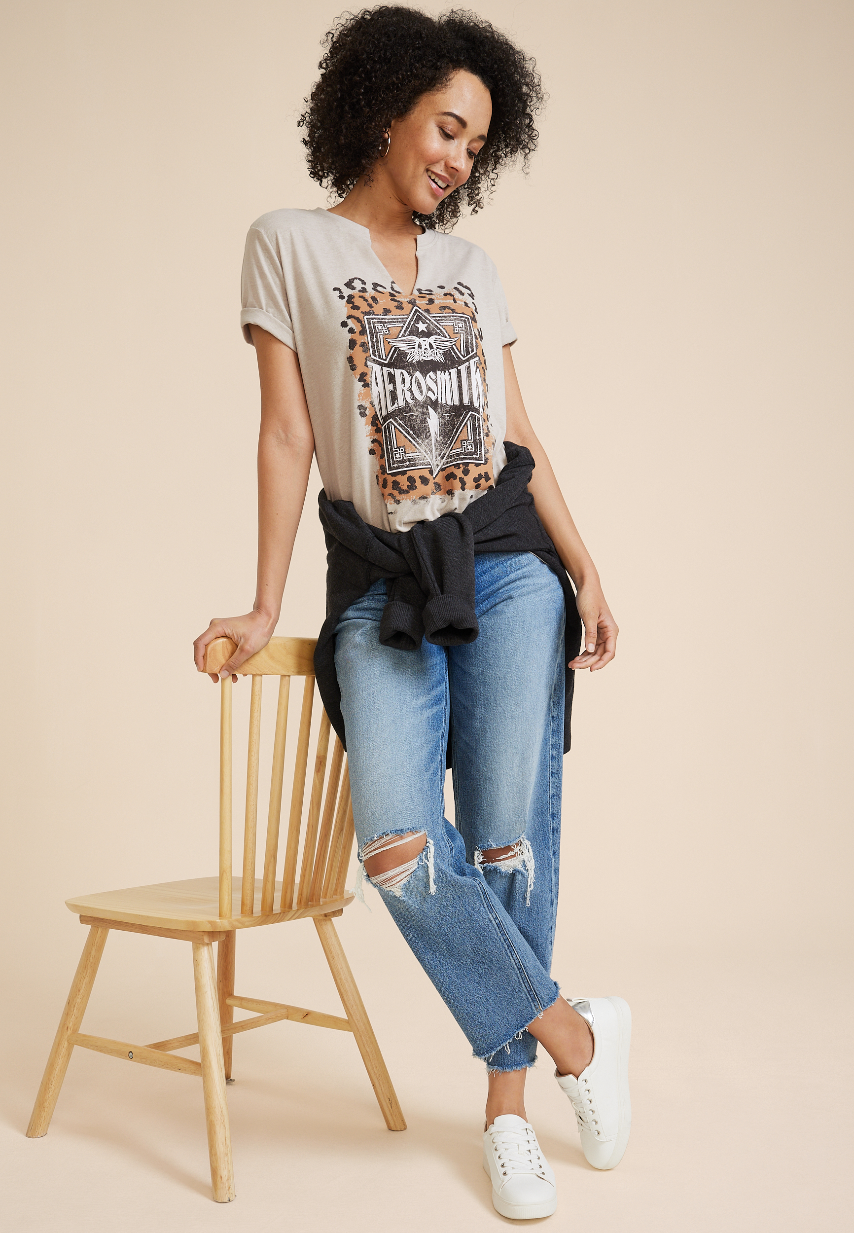 Aerosmith Oversized Fit Graphic Tee, C9749, large