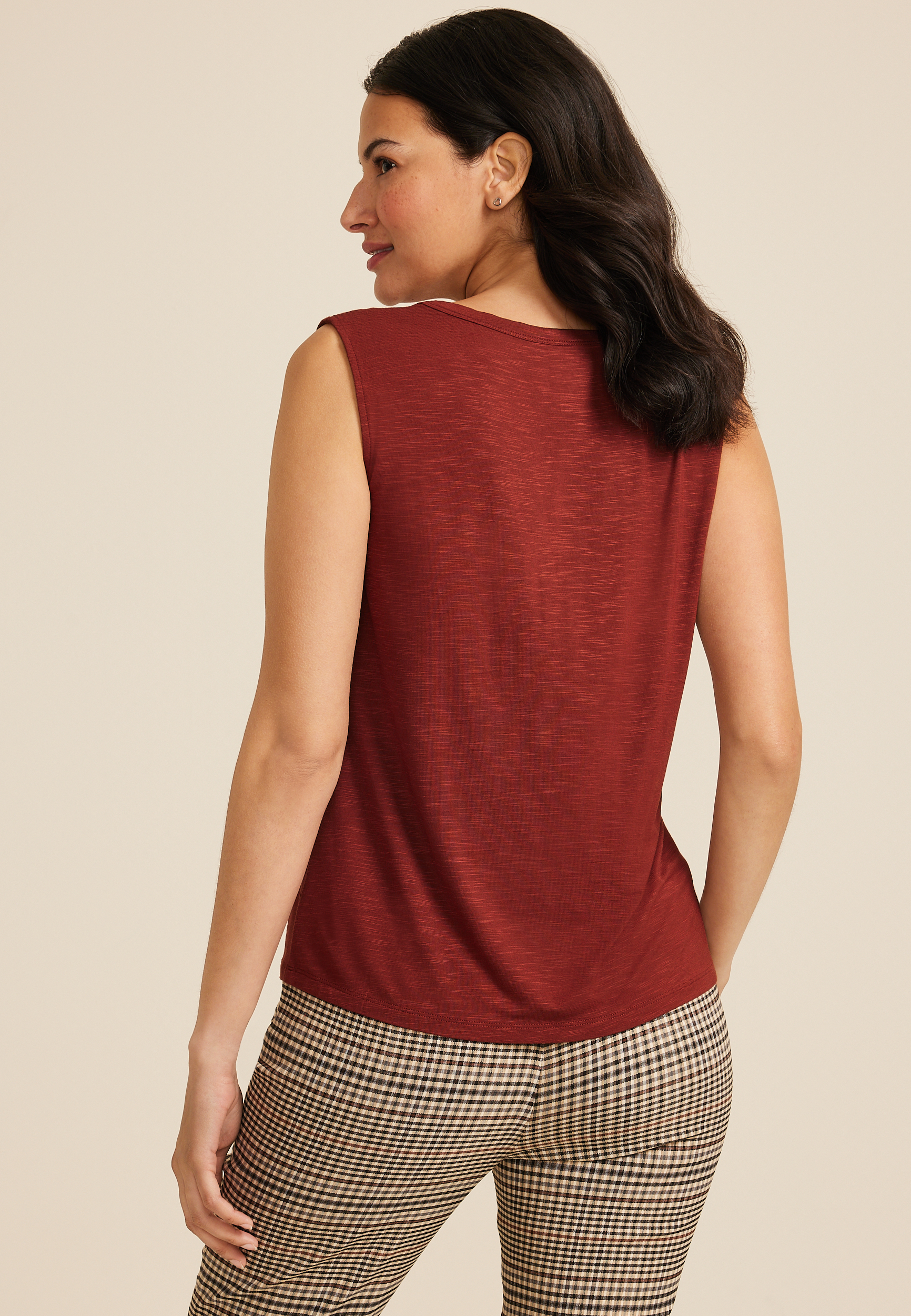 24/7 Smocked Shoulder Tank Top, C2921, large