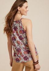 24/7 Mara Floral High Neck Tank Top, MULTI, small