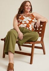 Plus Size 24/7 Mara Floral High Neck Tank Top, C9700, small