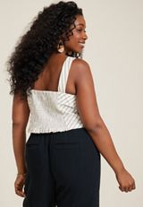 Plus Size Striped Corset Tank Top, C2380, small