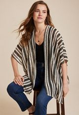 Striped Crochet Kimono, C1756, small
