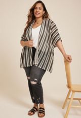 Striped Crochet Kimono, C1756, small