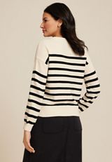Soft Chenille Striped Sweater, C3986, small