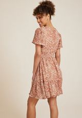 Animal Notch Neck Mini Dress, C3368, small