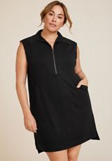 Plus Size 24/7 Zip Front Sleeveless Dress, C106, small