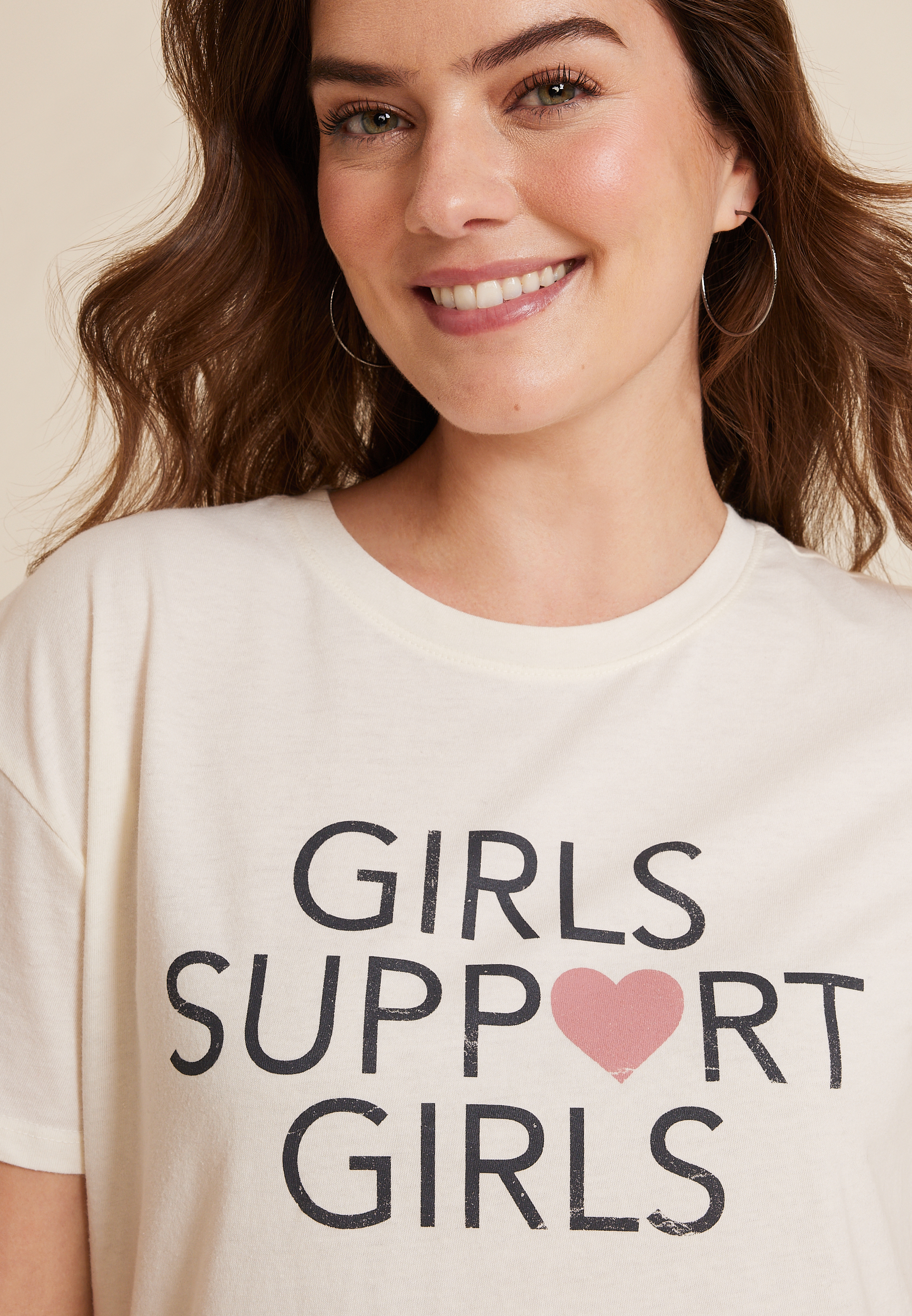 Girls Support Girls Relaxed Fit Graphic Tee, C2789, large