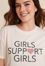 Girls Support Girls Relaxed Fit Graphic Tee, C2789, small