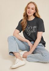 Lets Go Girls Relaxed Fit Graphic Tee, PHANTOM BLACK, small