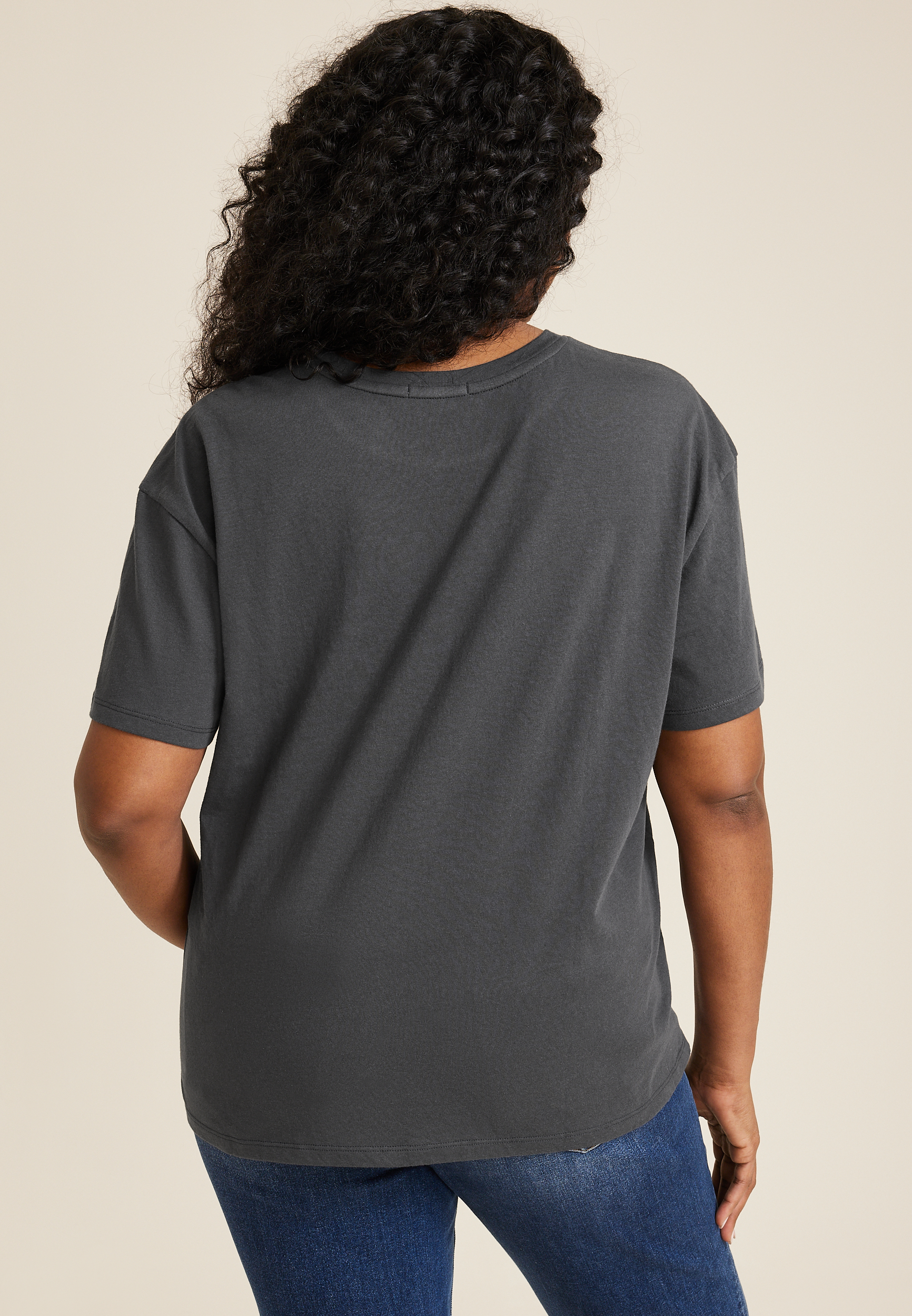 Plus Size Lets Go Girls Relaxed Fit Graphic Tee, PHANTOM BLACK, large