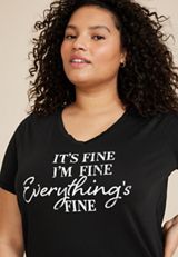 Plus Size Everythings Fine Oversized Fit Graphic Tee, C106, small