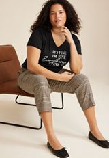 Plus Size Everythings Fine Oversized Fit Graphic Tee, C106, small