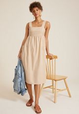 Sleeveless Poplin Midi Dress, C9703, small