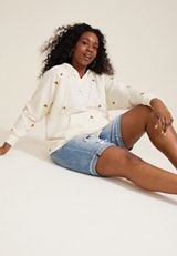 Plus Size French Terry Sunflower Hoodie, C3986, small