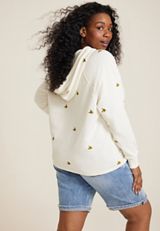 Plus Size French Terry Sunflower Hoodie, C3986, small