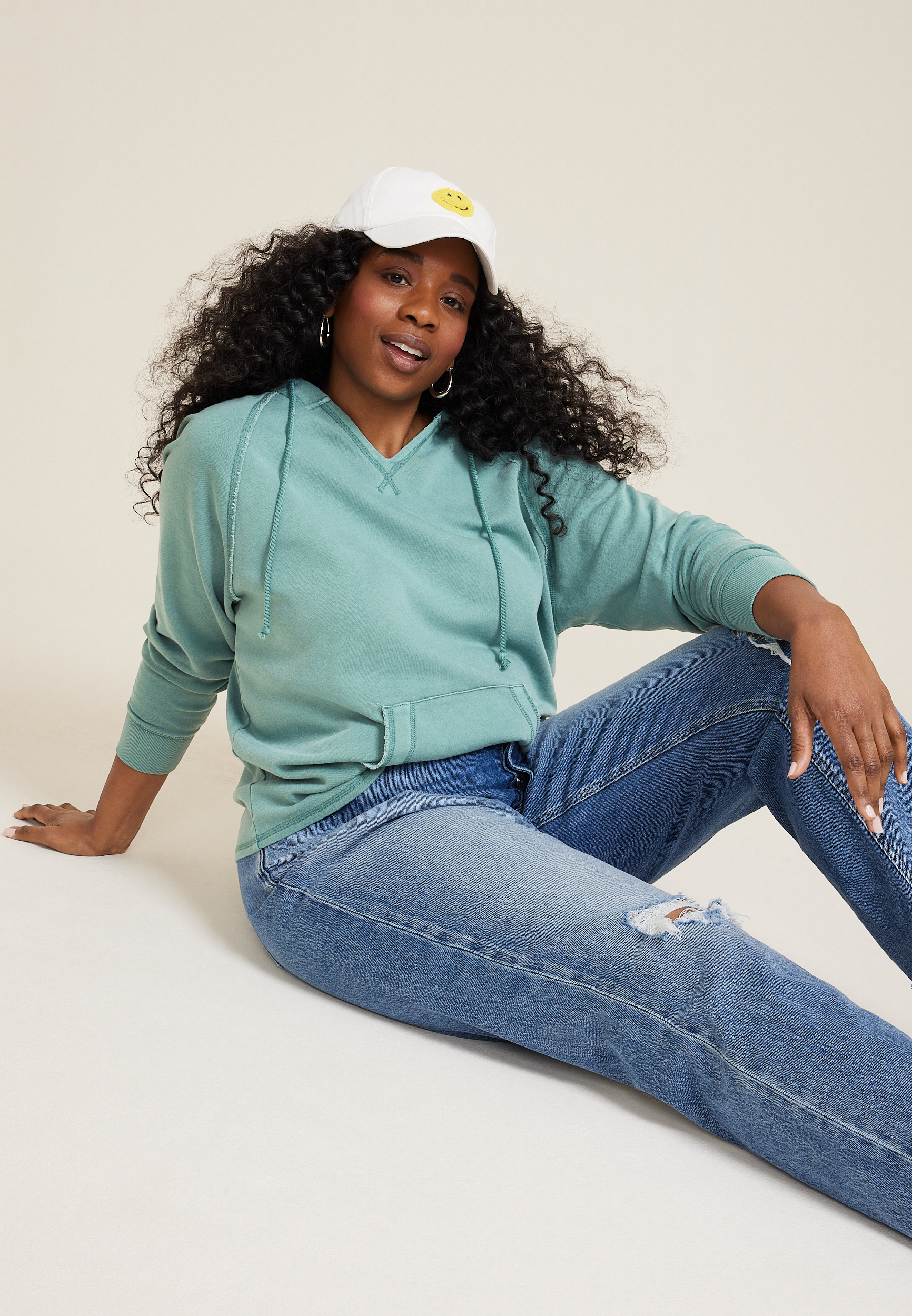 Plus Size French Terry Hoodie, C9741, large