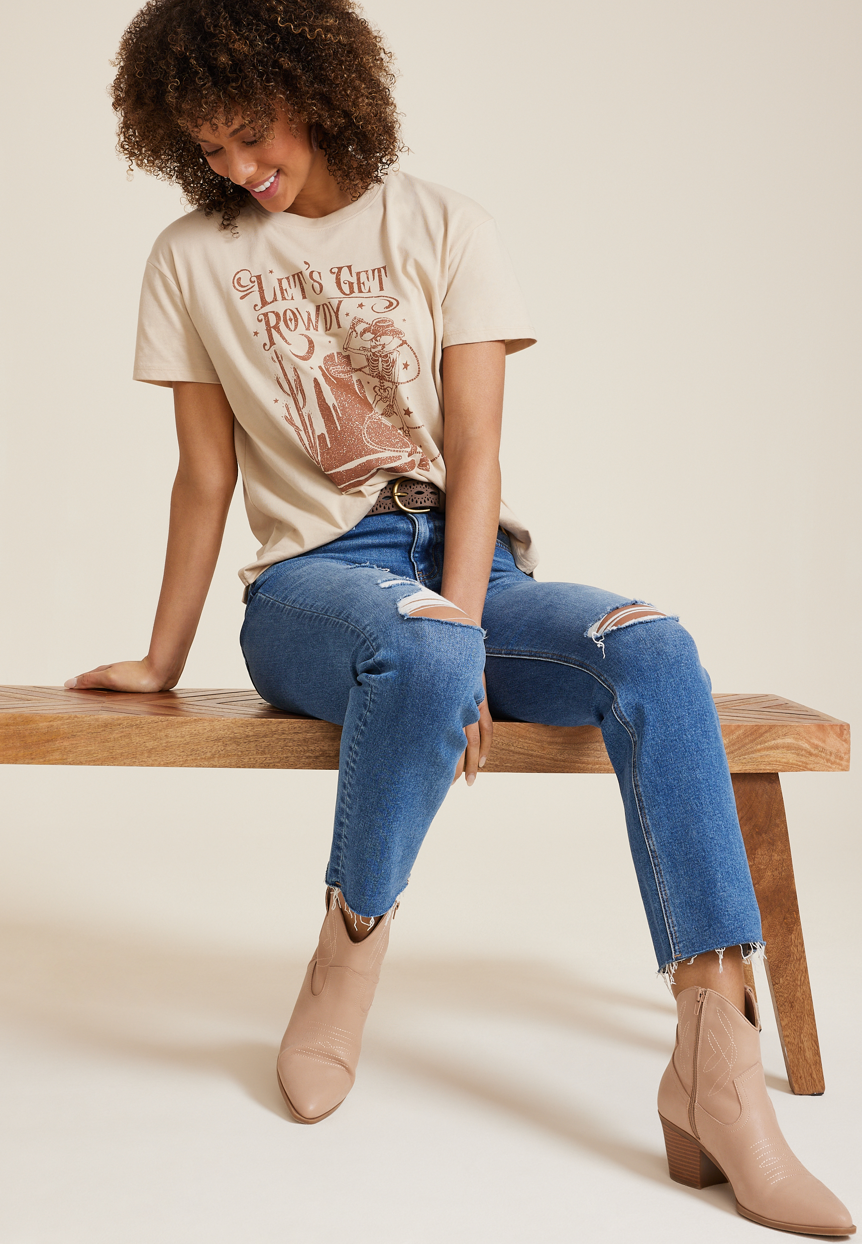 Lets Get Rowdy Relaxed Fit Graphic Tee, C121, large