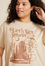 Plus Size Lets Get Rowdy Relaxed Fit Graphic Tee, C121, small