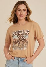 Saddle Up Buttercup Relaxed Fit Graphic Tee, C6186, small
