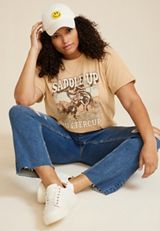 Plus Size Saddle Up Buttercup Relaxed Fit Graphic Tee, C6186, small