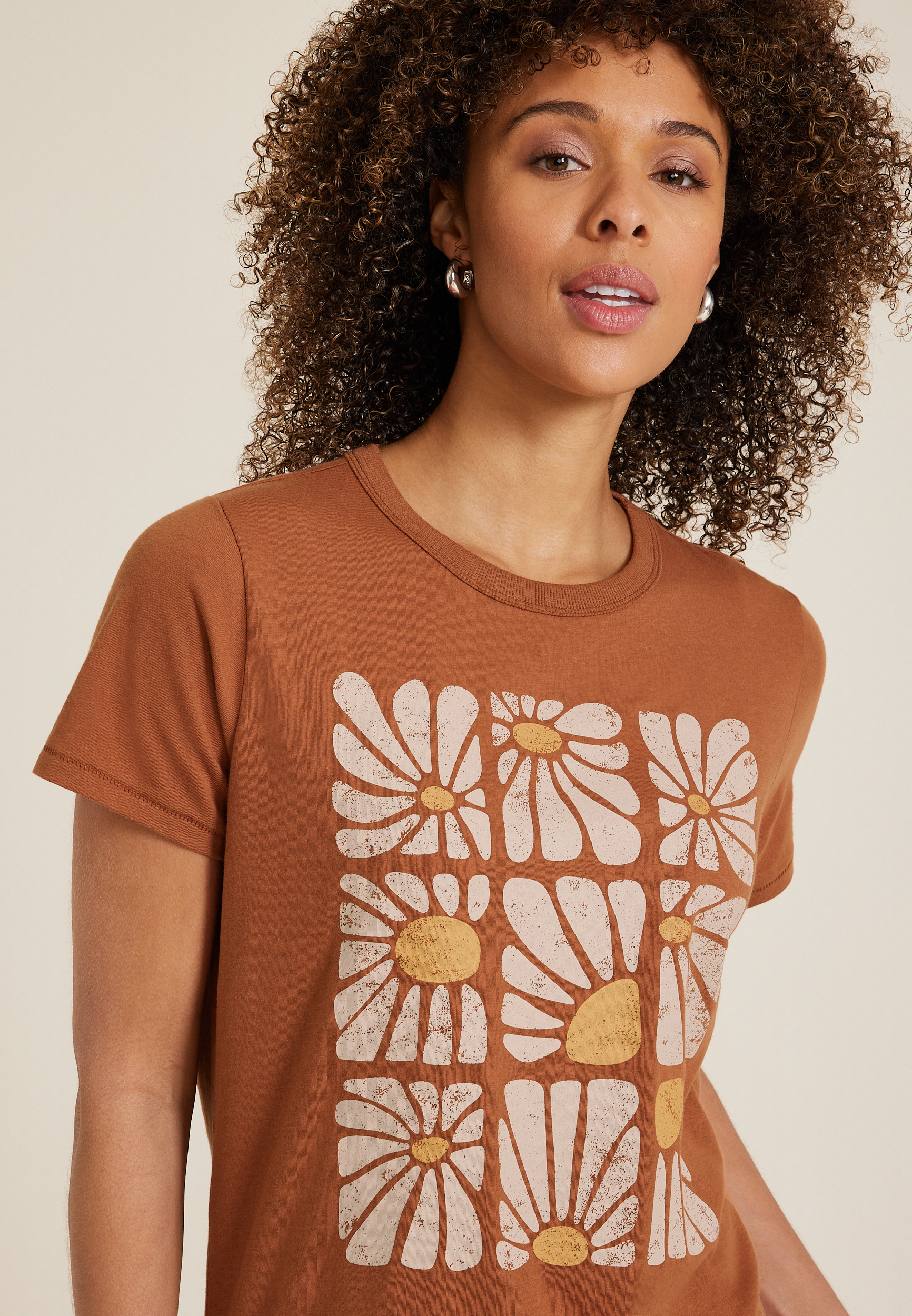 Stacked Retro Flower Classic Fit Graphic Tee, C200, large