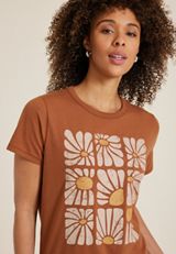 Stacked Retro Flower Classic Fit Graphic Tee, C200, small