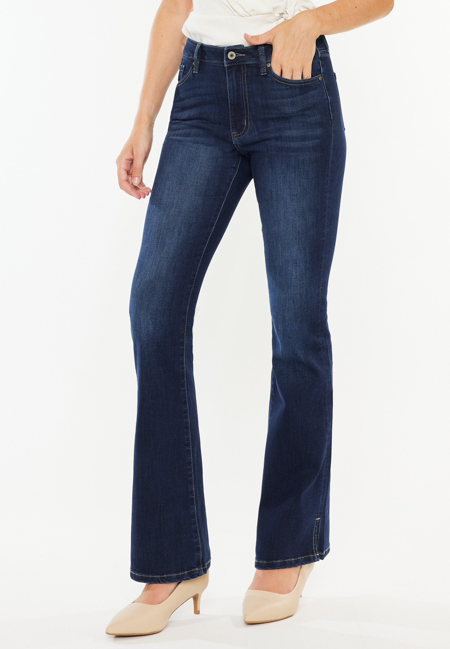 m jeans by maurices™ Cool Comfort Crossover Pull On High Rise Barely Boot  Jean