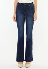KanCan&trade; Dark High Rise Slit Hem Bootcut Jean, DARK SANDBLAST, small