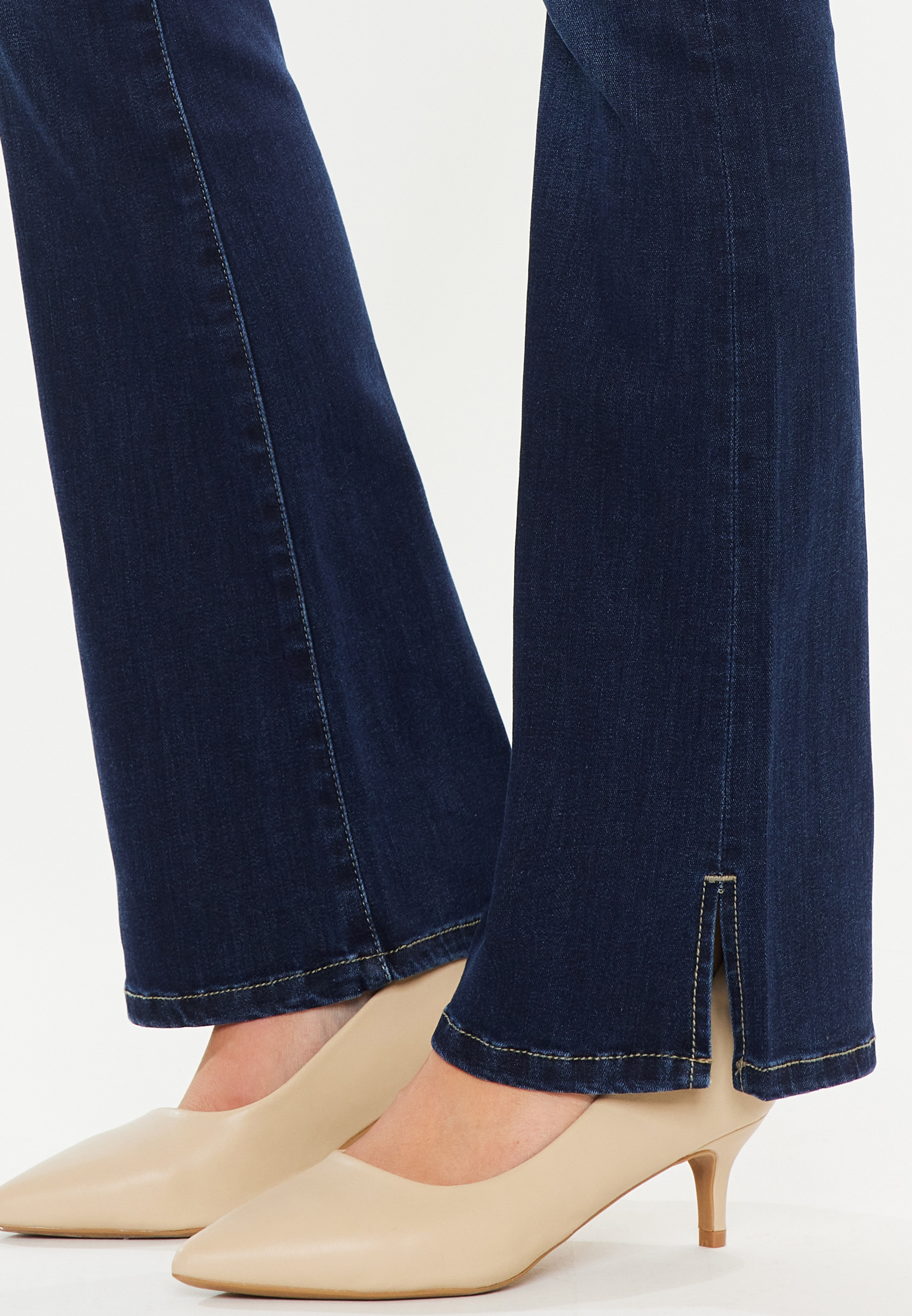 KanCan&trade; Dark High Rise Slit Hem Bootcut Jean, DARK SANDBLAST, large