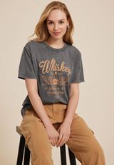 Whiskey Always A Good Idea Oversized Fit Graphic Tee, C829, small