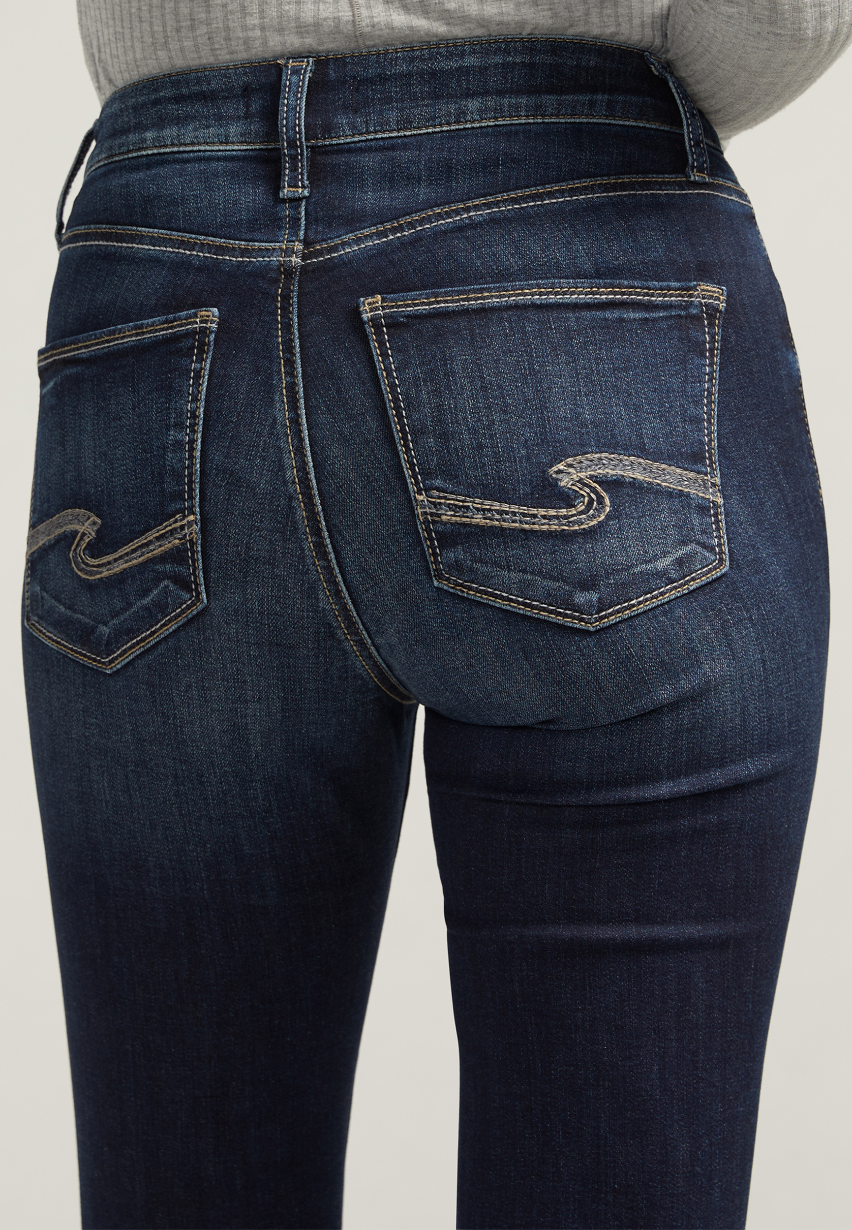 Silver Jeans Co.&reg; Avery Dark Curvy High Rise Slim Boot Jean, , large