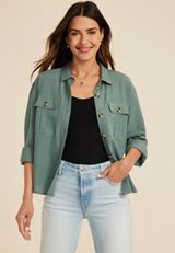 Utility Long Sleeve Button Up Shirt, C531, small