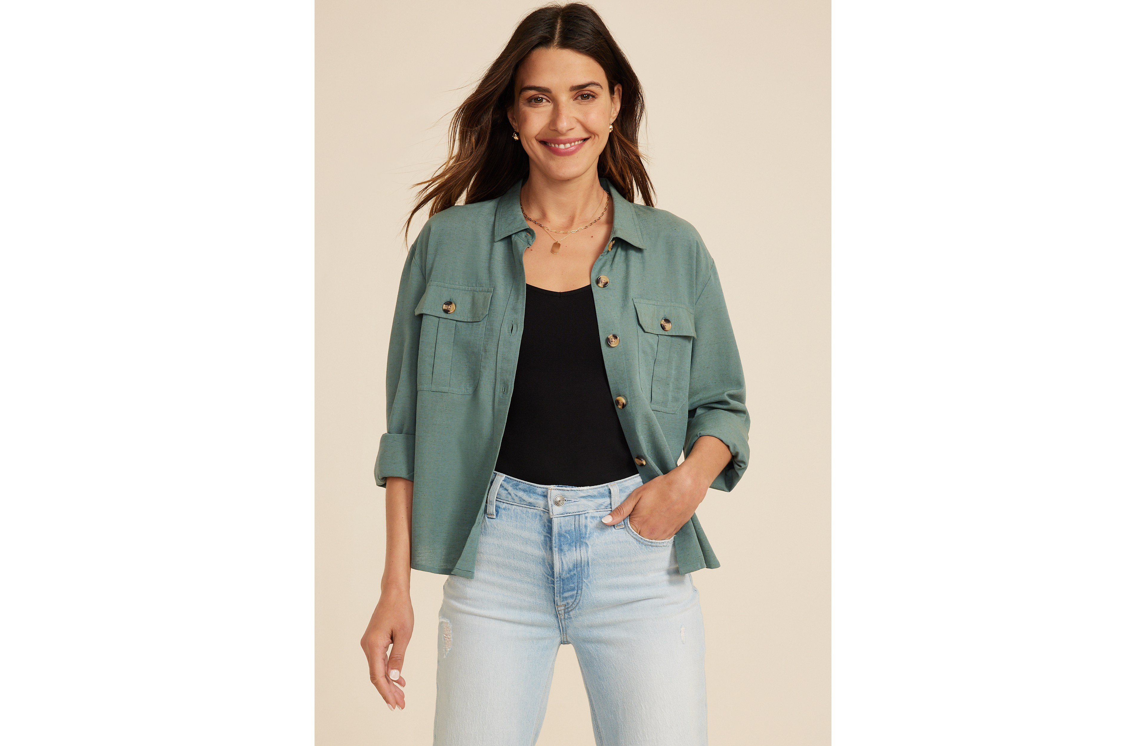 Utility Long Sleeve Button Up Shirt