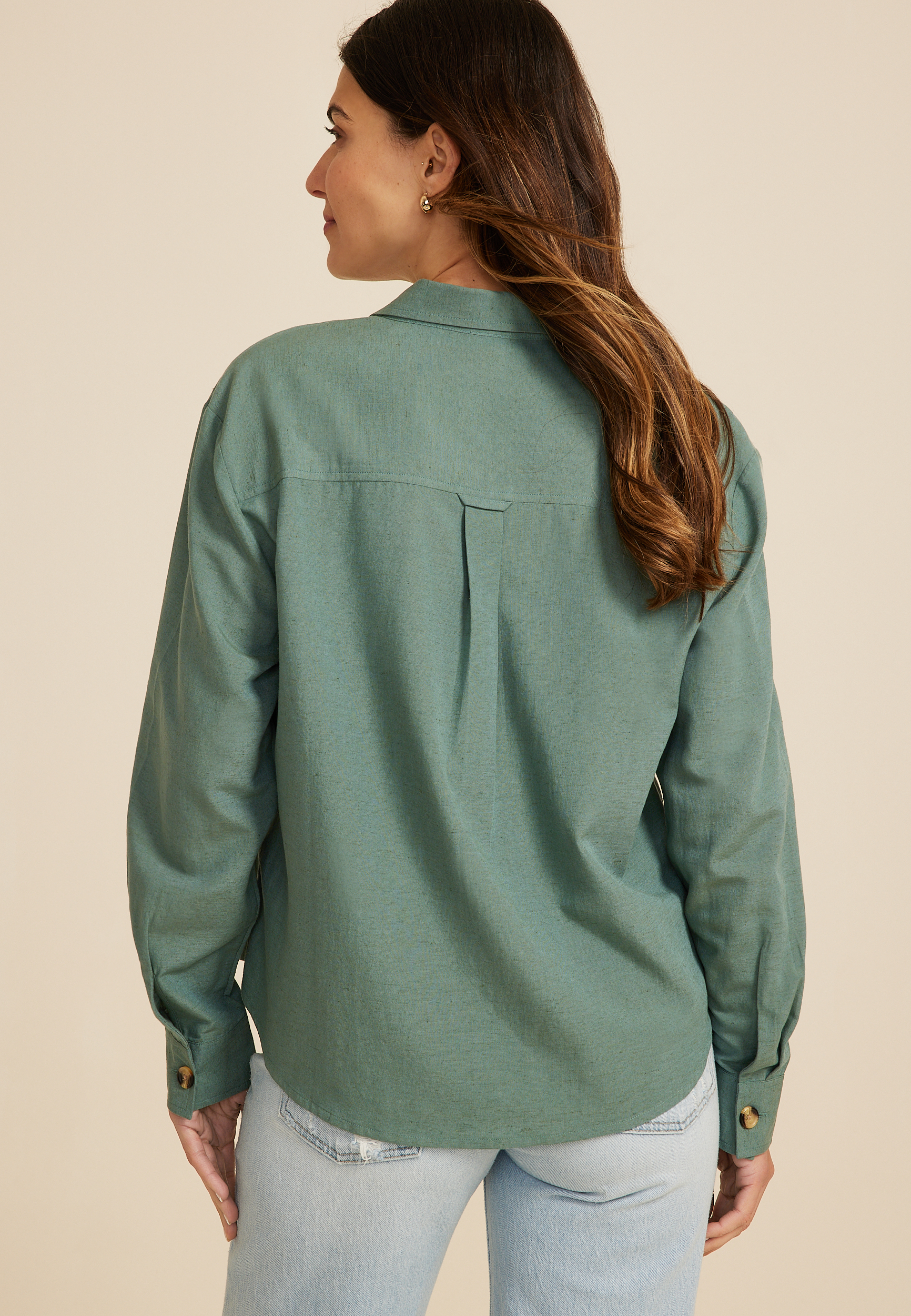 Utility Long Sleeve Button Up Shirt, C531, large