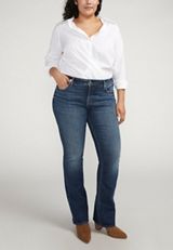 Plus Size Silver Jeans Co.&reg; Elyse Comfort Mid Rise Slim Boot Jean, C258, small