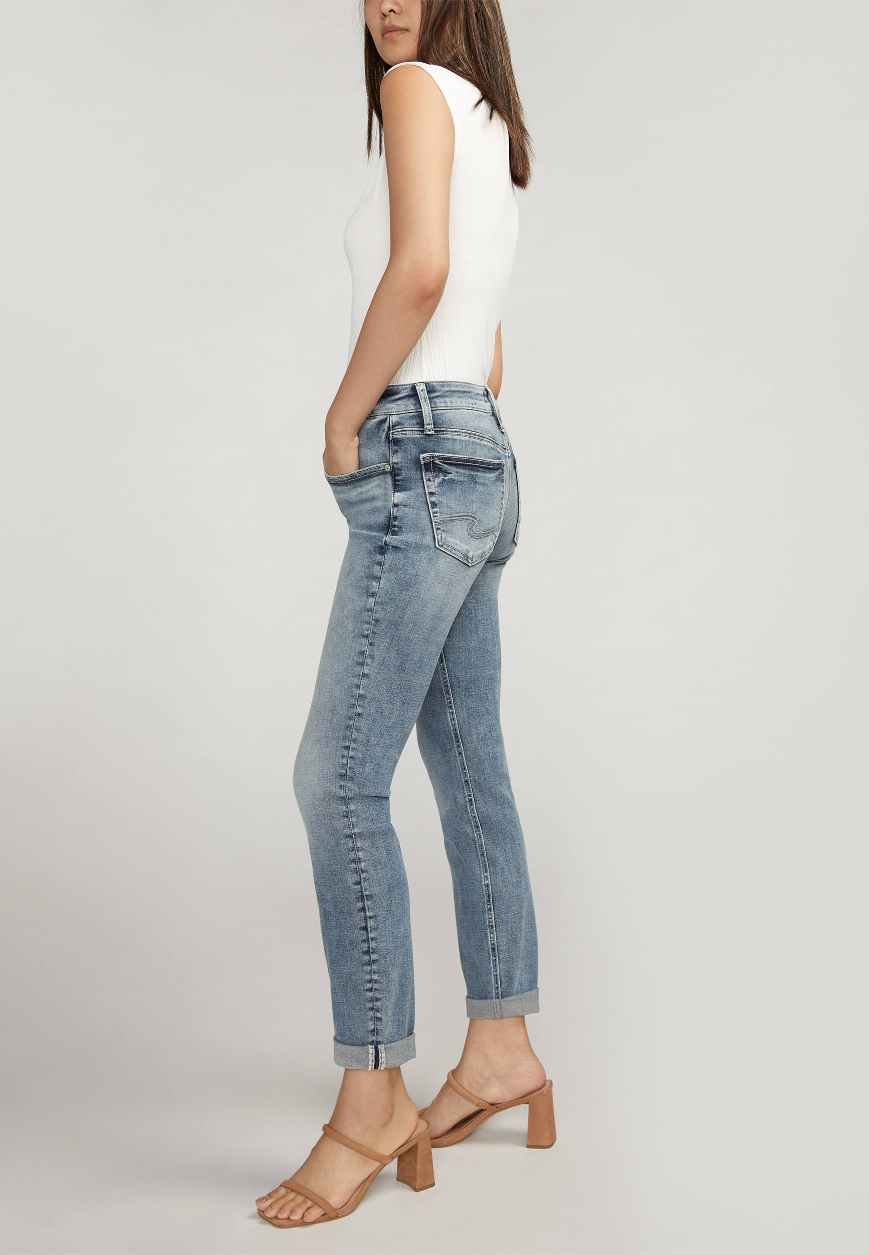 Silver Jeans Co.&reg; Mid Rise Luxe Stretch Boyfriend Slim Leg Jean, C3337, large