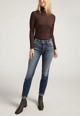 Silver Jeans Co.&reg; Mid Rise Luxe Stretch Thick Stitch Boyfriend Slim Leg Jean, C258, small