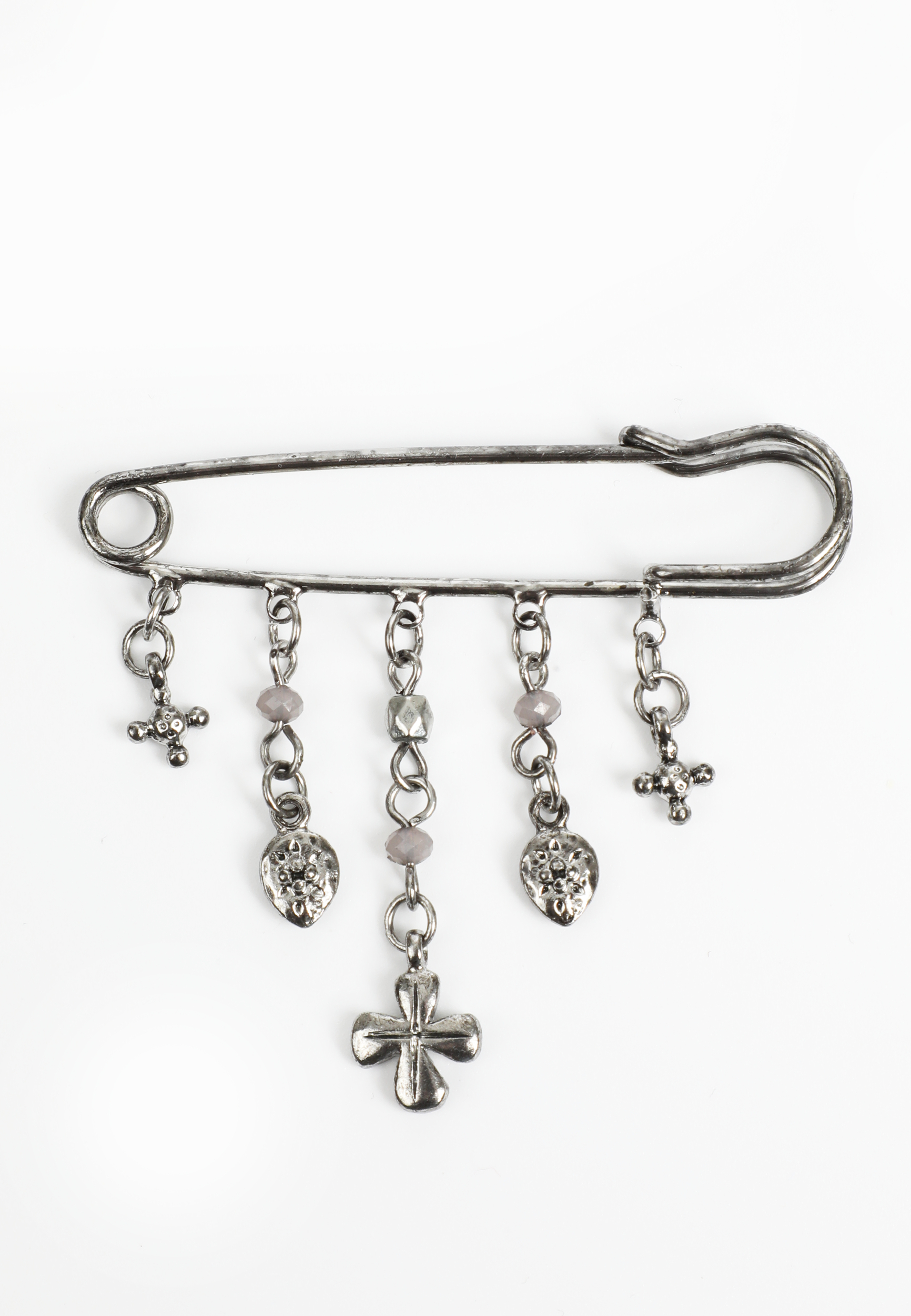 Silver Fringe Chain Brooch