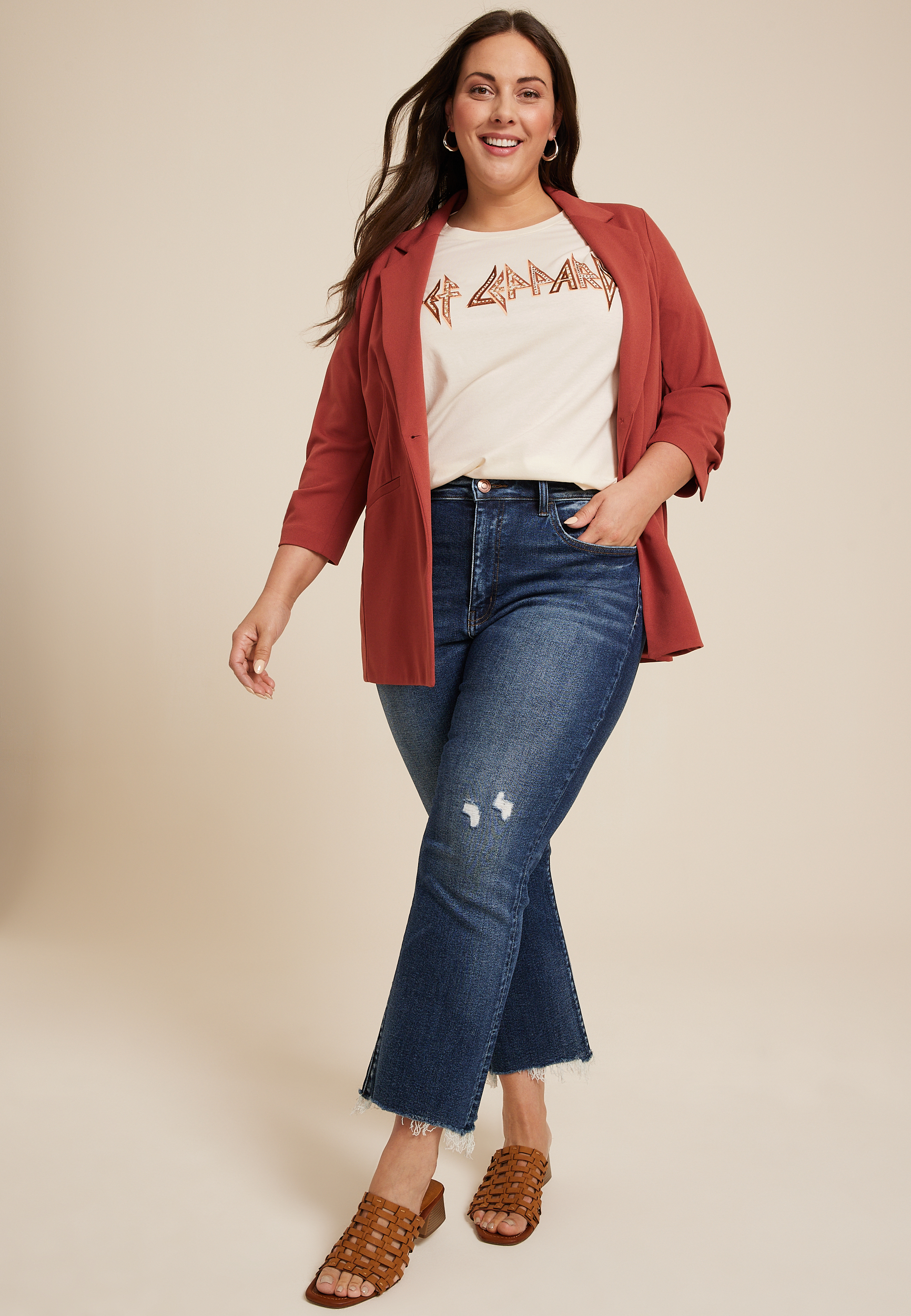 Plus Size Def Leppard Relaxed Fit Graphic Tee, C9184, large