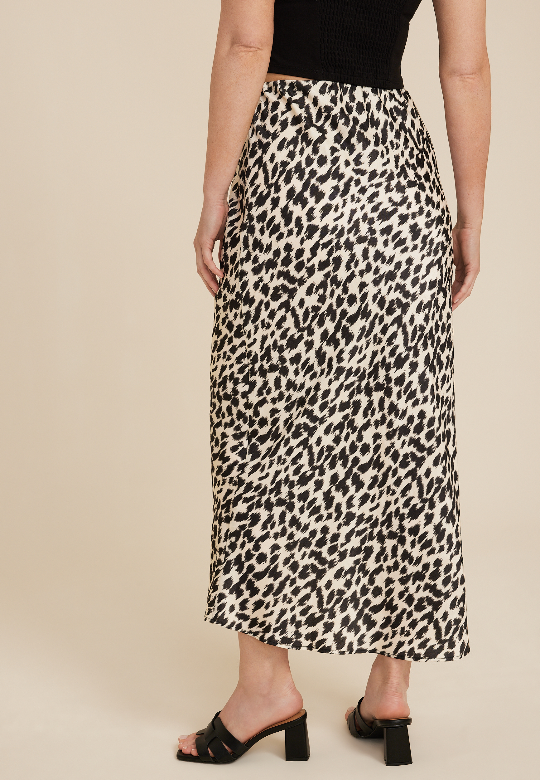 Satin High Rise Maxi Skirt, C1756, large