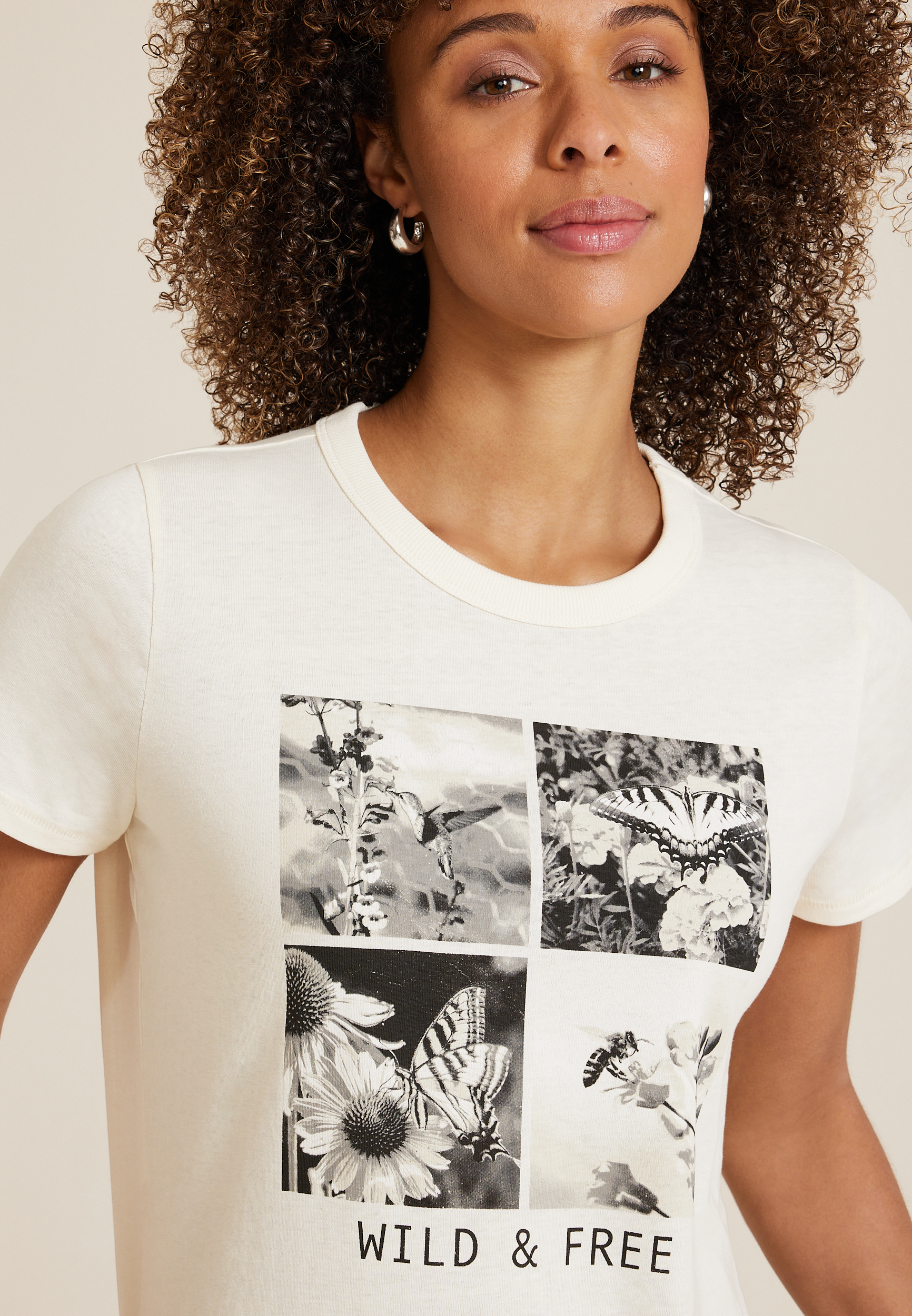 Wild And Free Classic Fit Graphic Tee, C2789, large