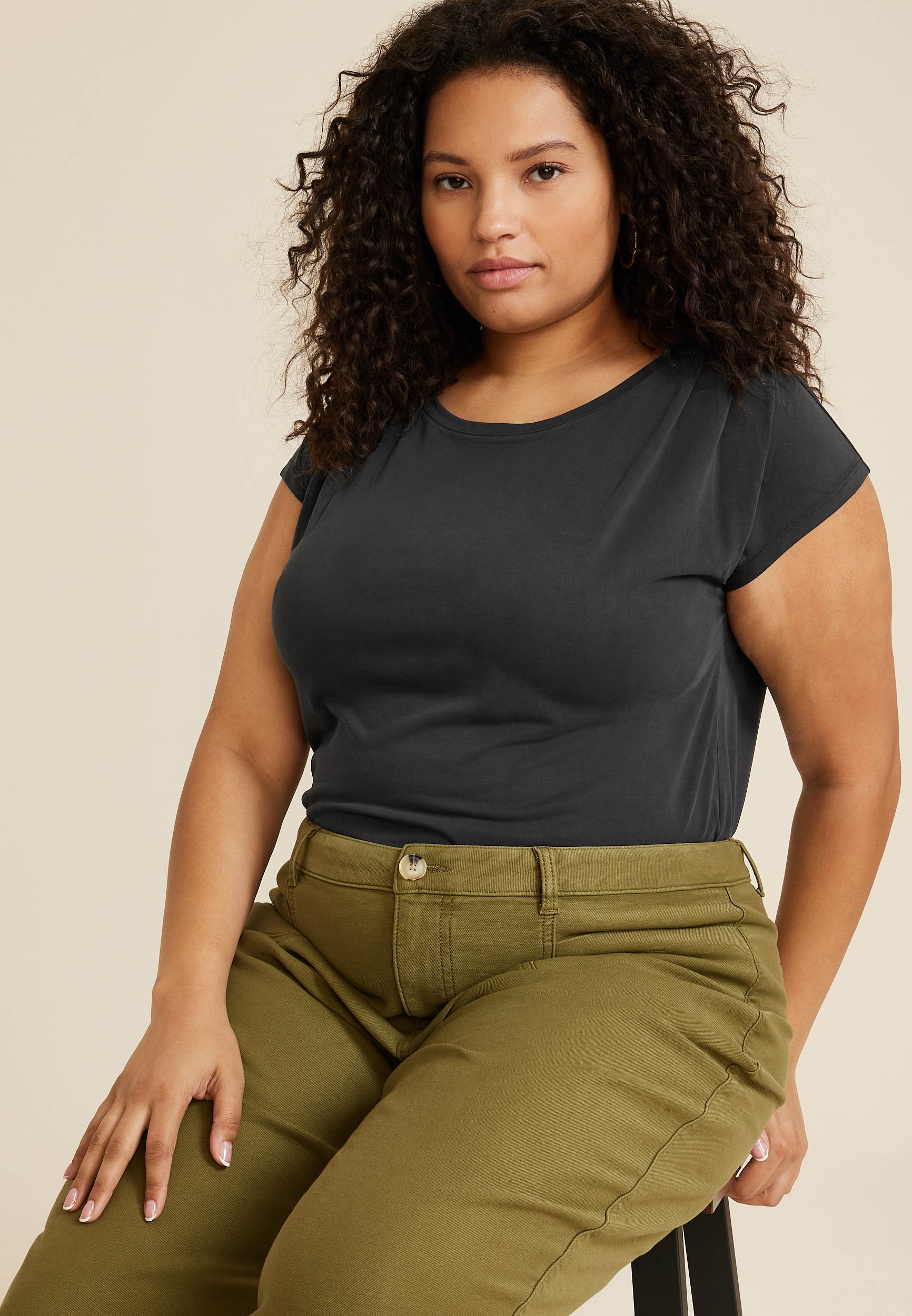 Plus 24/7 Pleated Fairhaven Sandwash Tee