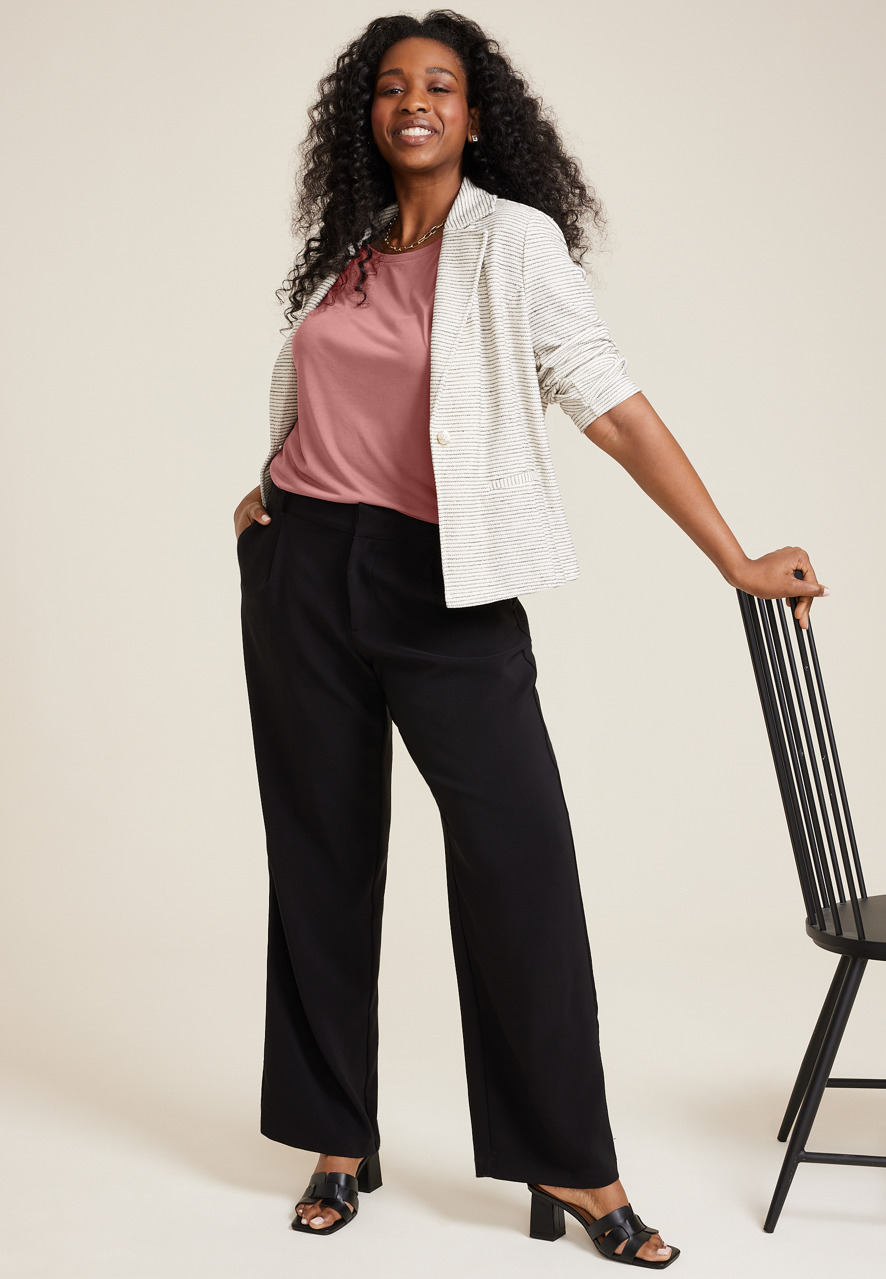 Plus Size 24/7 Pleated Fairhaven Sandwash Tee, C4291, large