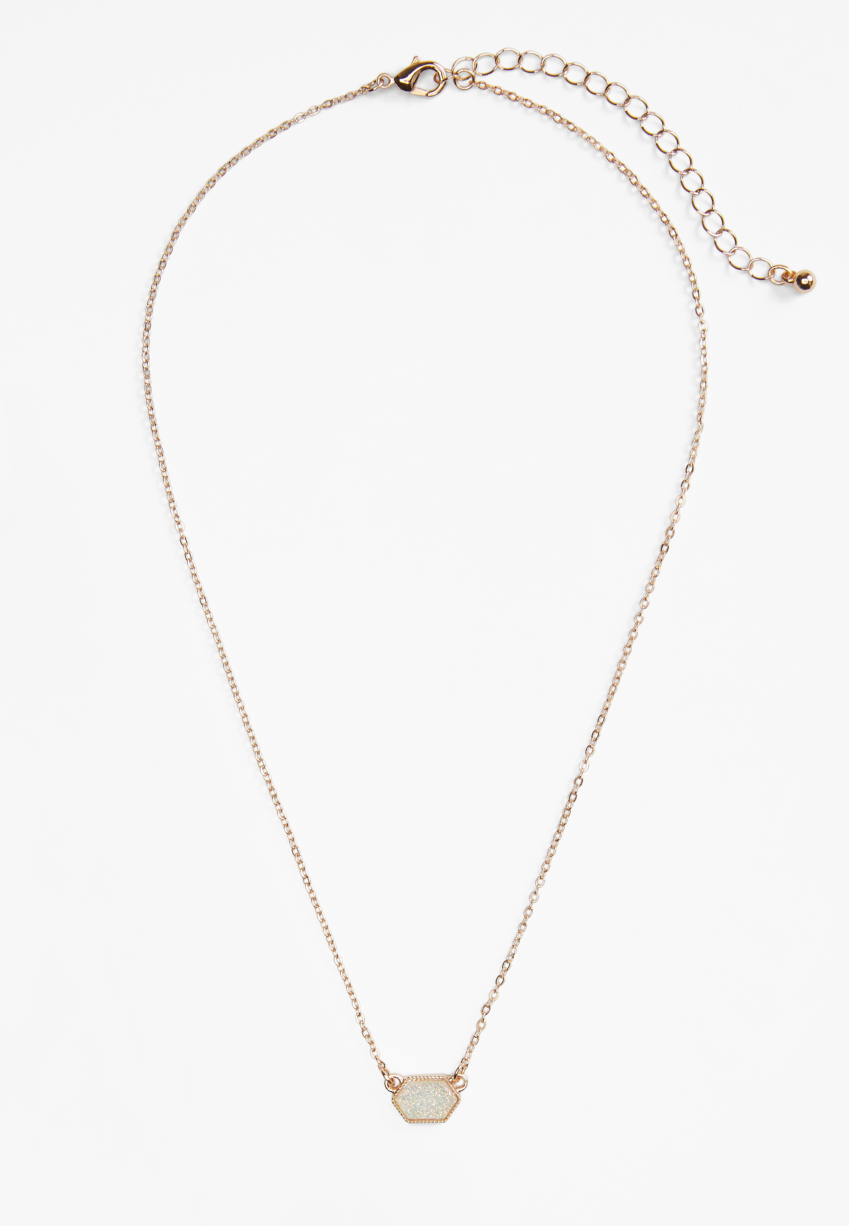 Iridescent Faux Druzy Necklace, C605, large