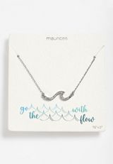 Dainty Silver Wave Necklace, C431, small
