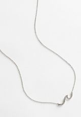 Dainty Silver Wave Necklace, C431, small