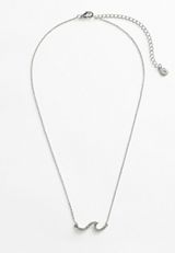 Dainty Silver Wave Necklace, C431, small