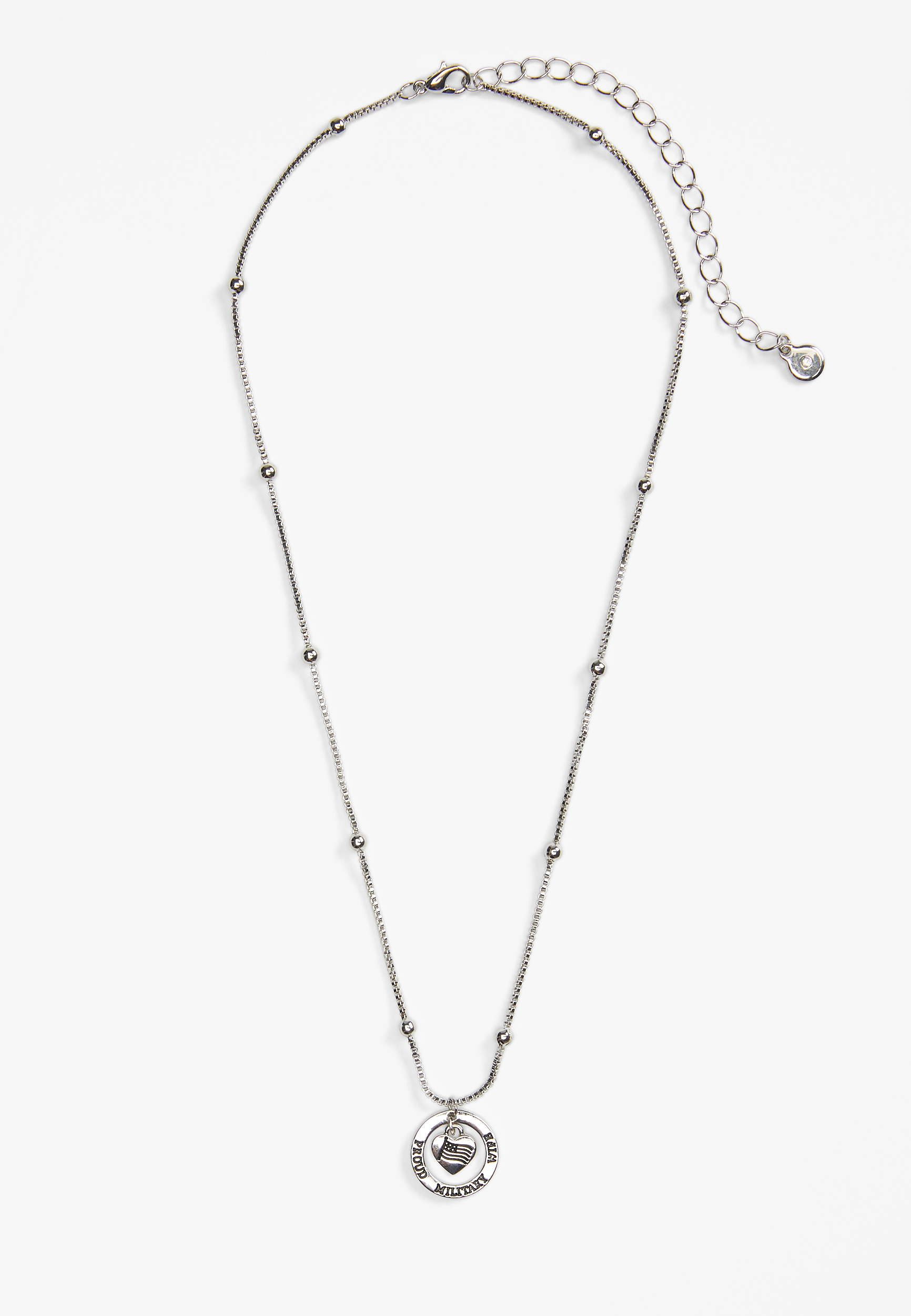 Proud Military Wife Pendant Necklace, SILVER, large