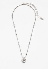 Proud Military Wife Pendant Necklace, SILVER, small