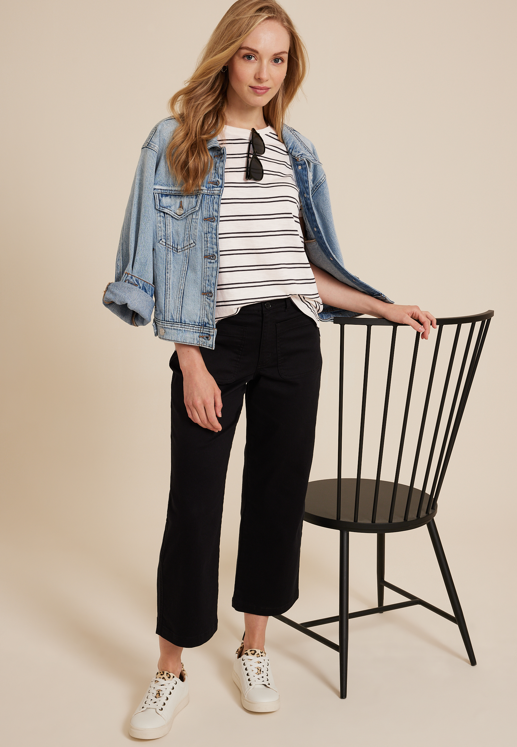 24/7 Dawson Striped Crew Neck Tee, C3986, large